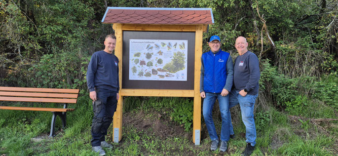 v. links: Joel Gerhard, Stefan Wagner (1. Vorsitzender NABU), Rainer Gerhard
