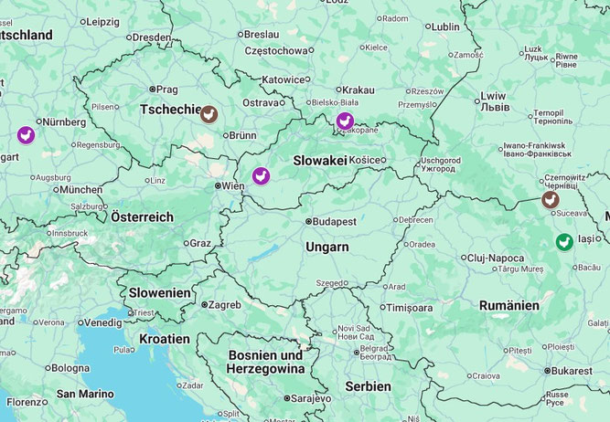 Positionsdaten nord- und ostdeutscher Senderstörche auf dem Zug, 8./9.4.2026