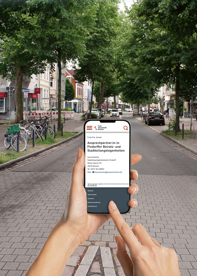 Fotocollage © Foto »Smartphone« © Ground Picture und Foto »Hemmstraße« © Mathias Rätsch