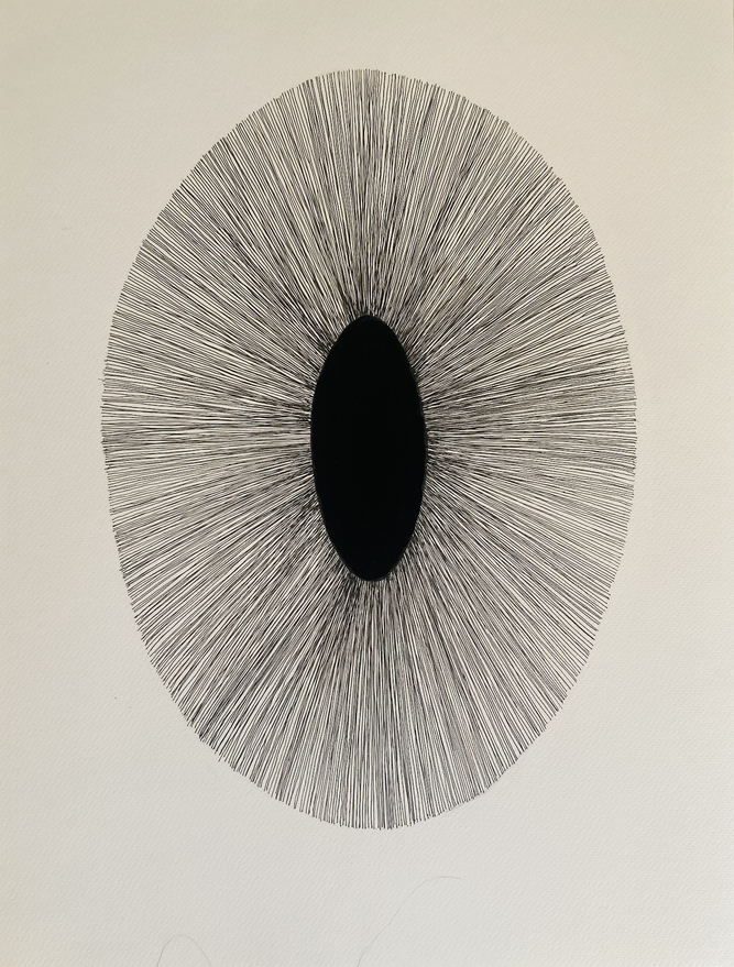 This picture shows art work of Karen Köhler "SHE | HER" 36 x48 cm ink on aquarell paper