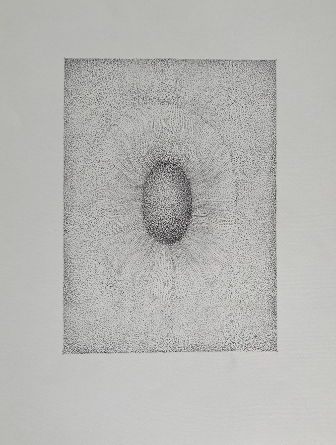 This picture is showing art work of Karen Köhler "HIM | HER dissolving", 2024, 36 x 48 cm, ink on aquarell paper