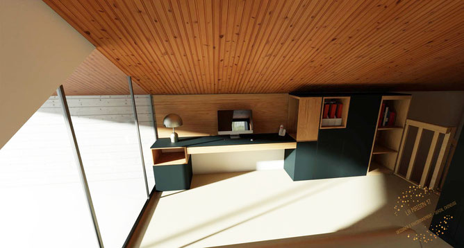 verriere mobilier sur mesure osb bureau bibliothèque mezzanine décoration architecture interieur quimper la maison 17