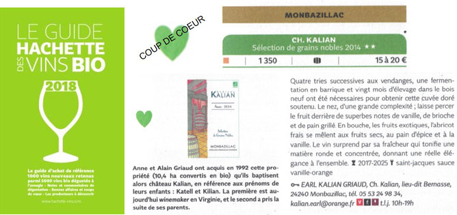 Notes Et Recompenses Monbazillac Suite Kalian