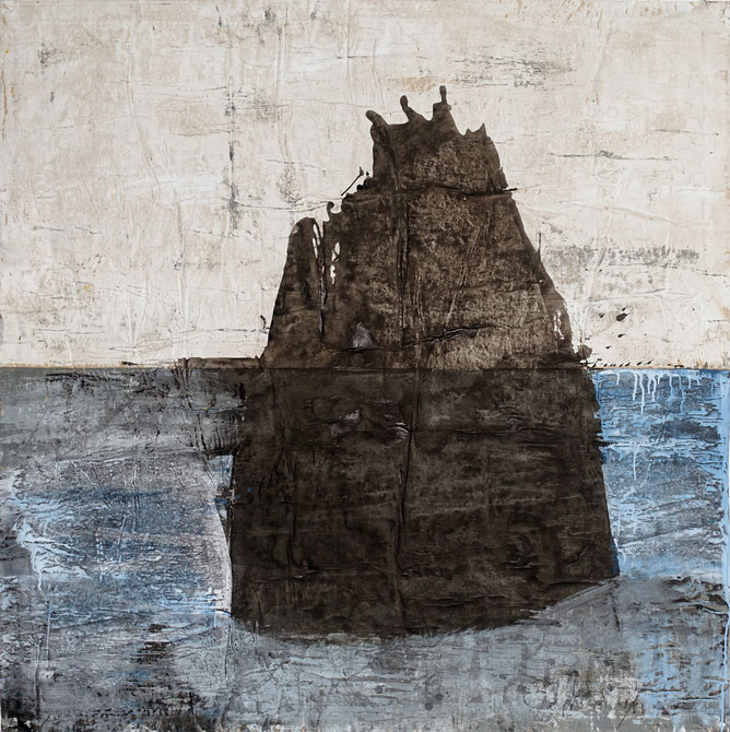 "19-081", Acrylique/krafts encollés, 150 x 150 cm, 2019