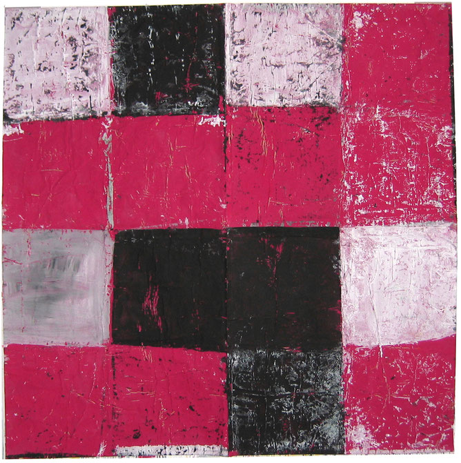 "05-180" - Acrylique sur krafts encollés, 200 x 200 cm,  2005