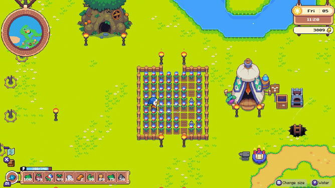 Game screenshot showing the farming gameplay.