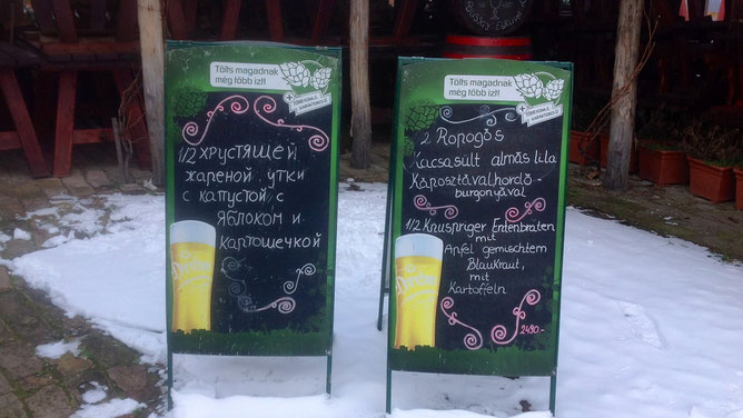 Зимой хрустящую утку вкушали в "Romai pince" (Римском погребе), что на винной горке в Хевизе. Вкусно!