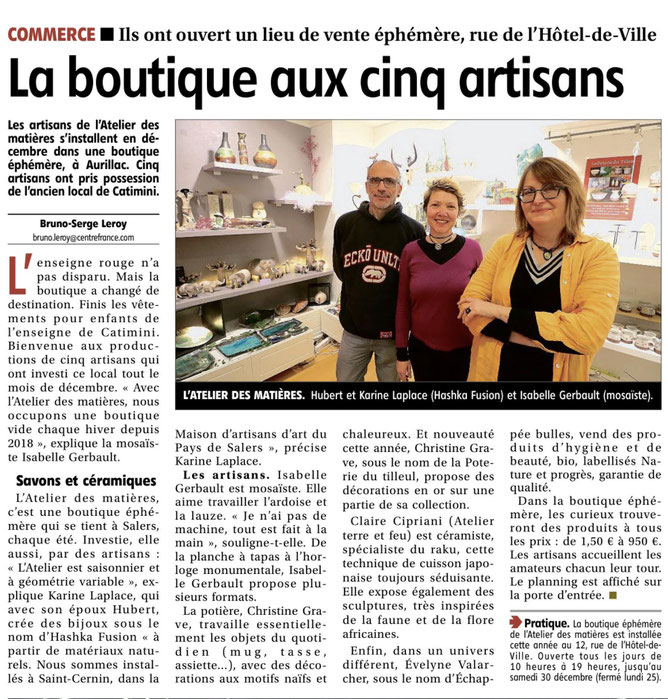 Boutique éphémère de Noël à Aurillac 2023