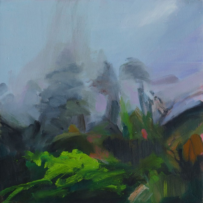 durch Nebel 2015 30 x 30 cm Öl / Leinwand