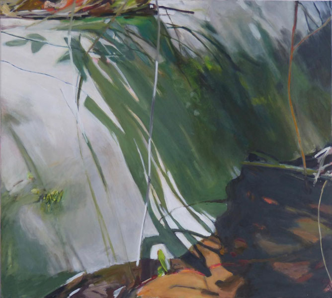 Schlamm August 2016 90 x 100 cm Öl / Leinwand