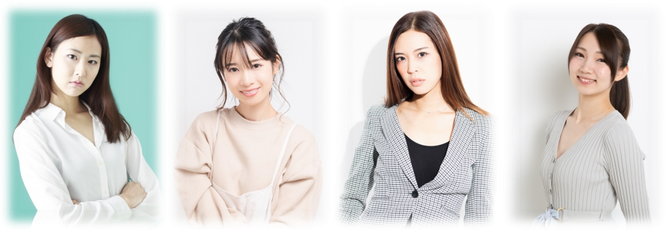 腕を組む女性　微笑む女性　ポーズを決める女性　笑顔の女性