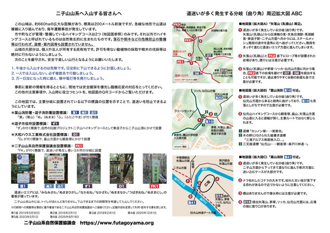 二子山山系主要分岐図