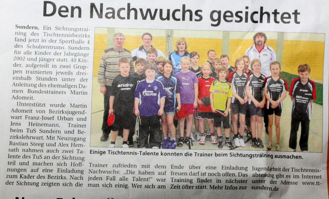 Den Nachwuchs gesichtet - Sauerlandkurier vom 1.4.12