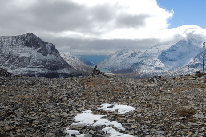 Blick zum Berninapass und Lago Bianco