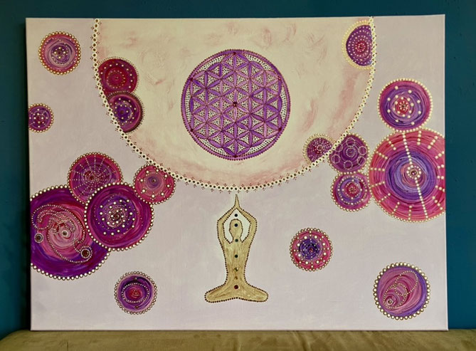 Universum mit "Blume des Lebens", Bildgröße 60 x 80 cm