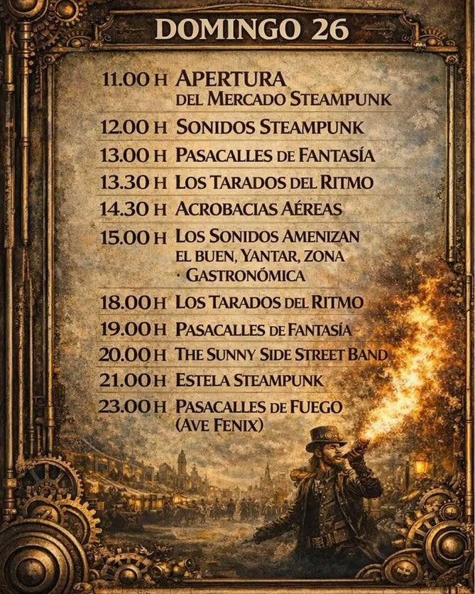 Programa del Mercado Steampunk en Illescas