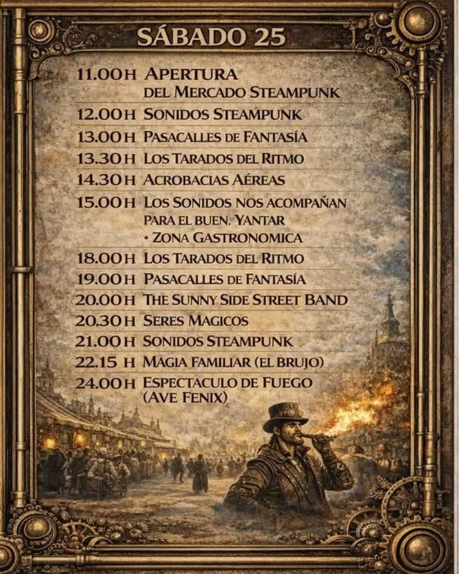 Programa del Mercado Steampunk en Illescas