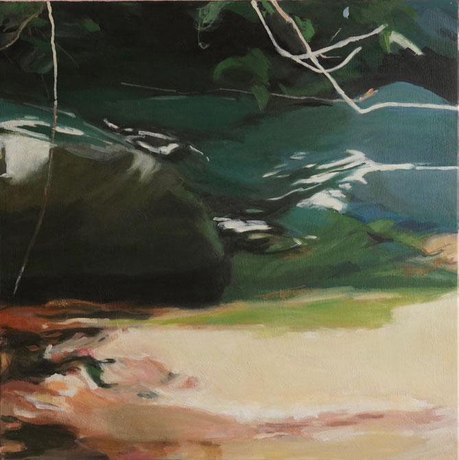 another silence 2021 80 x 80 cm  Öl / Leinwand - Herta Müller