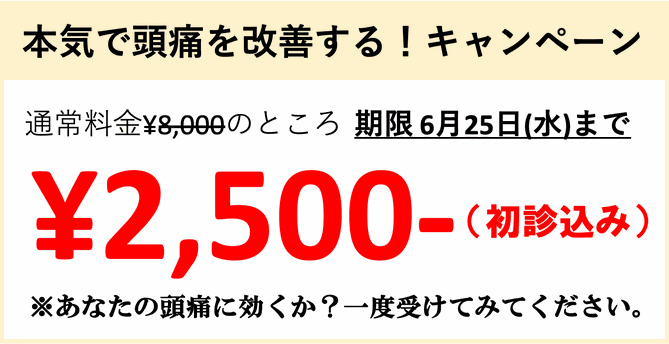 頭痛を本気で治すキャンペーン 初回お試し2500円