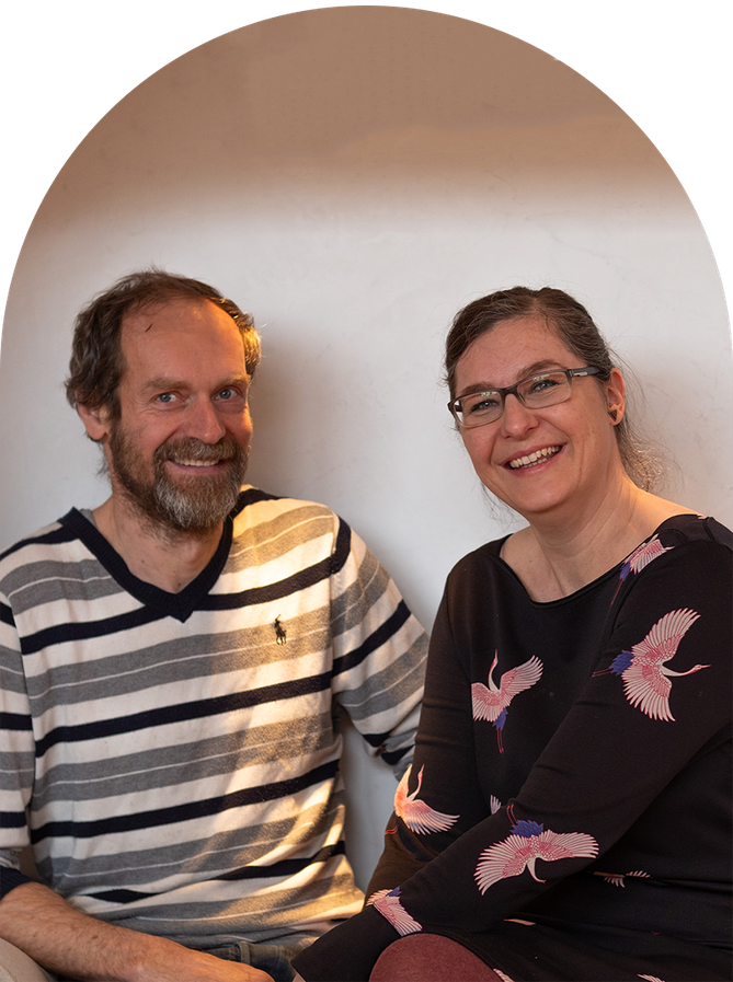 Hosts Veronika and Martin at O’Mama family time in South Tyrol