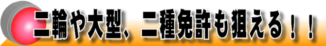 二輪や大型・二種免許も狙える