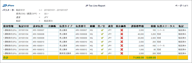 消費税詳細レポート(PDF形式サンプル2)