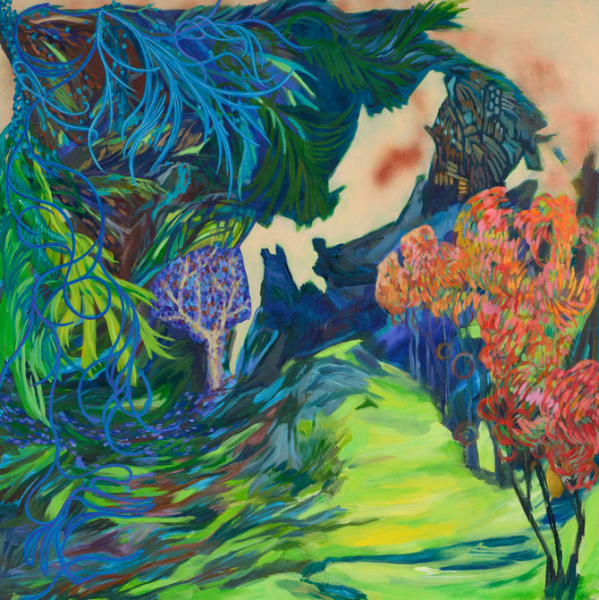 Paysage figé - Still Landscape  160x160cm - technique mixte - 2014