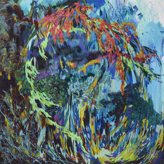 NEVER ENDING GARDEN - technique mixte - 160x160cm - 2014