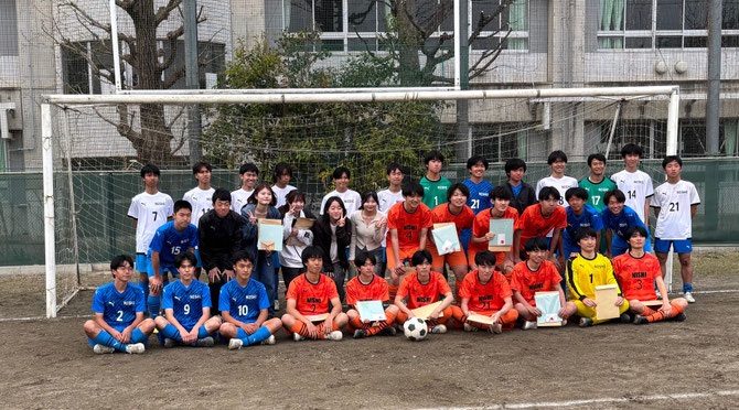 2026.03.29サッカー部員全員、78期(オレンジ)79期(青)80期(白)