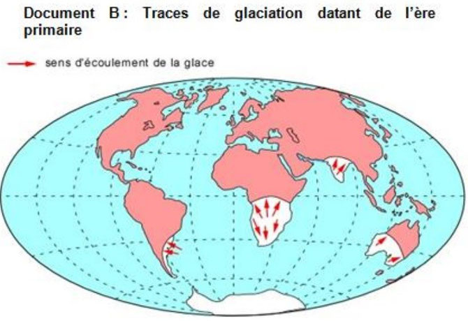 Argument n°2: des traces de glaciation sur des continents différents. Source: m.pourcher.