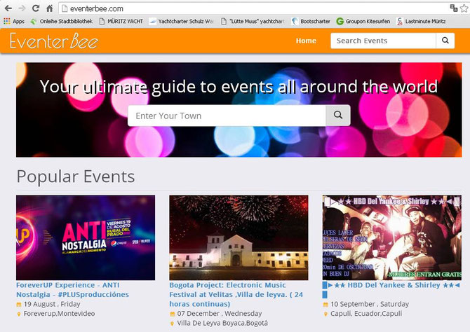 Partys rund um die Welt... Montevideo, Bogota, Capuli - und dann eben die B4 in Nürnberg  :=)   (Screenshot vom 09.08.2016)
