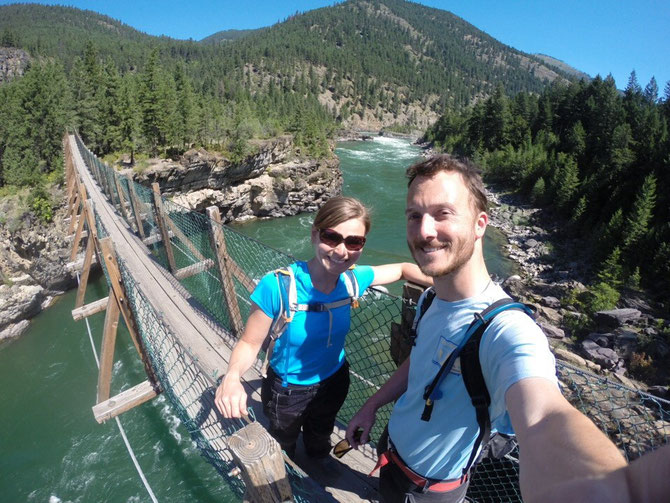 Kootenai Falls swinging bridge