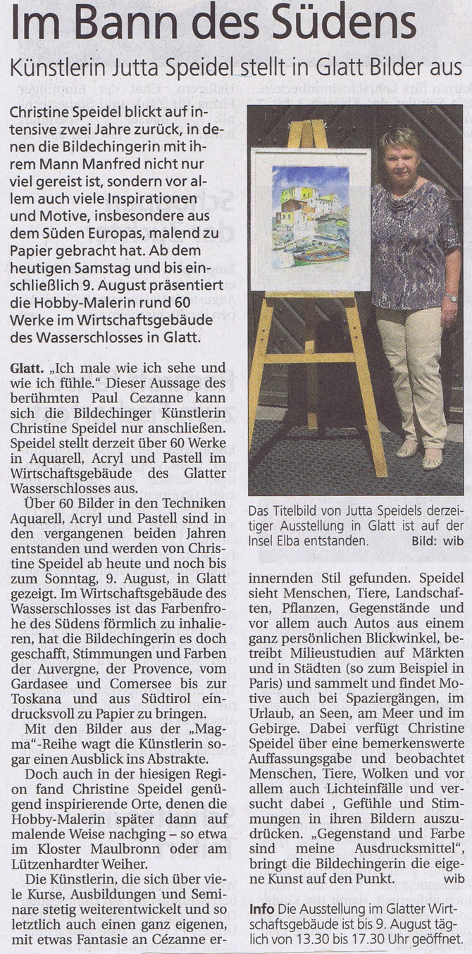 Schwäbisches Tagblatt vom 01.08.2015
