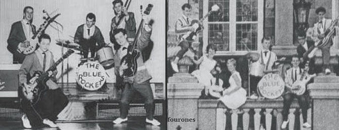 rechter foto samen met De Rosalies uit Sittard voor het stadhuis in Maastricht in 1961
