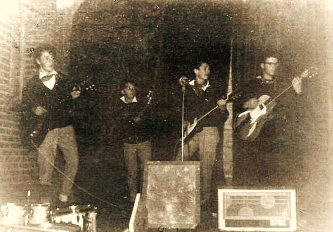 1960 v.l.n.r. Jo Kessels, Ben Berben, Lon Berben en Leo Brummans.