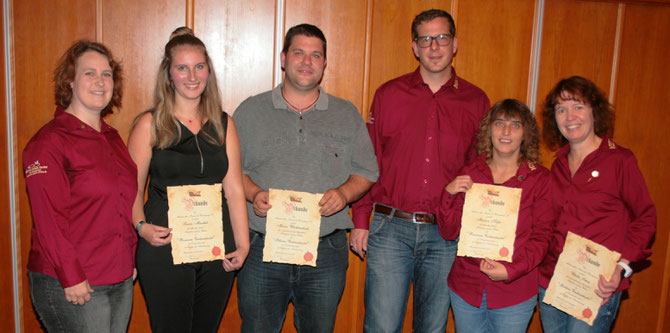 Links nach rechts: Bianca Schön, Laura Muschik, Marco Wächtersbach, Tobias Schön, Marion Höfer und Ulli Schön