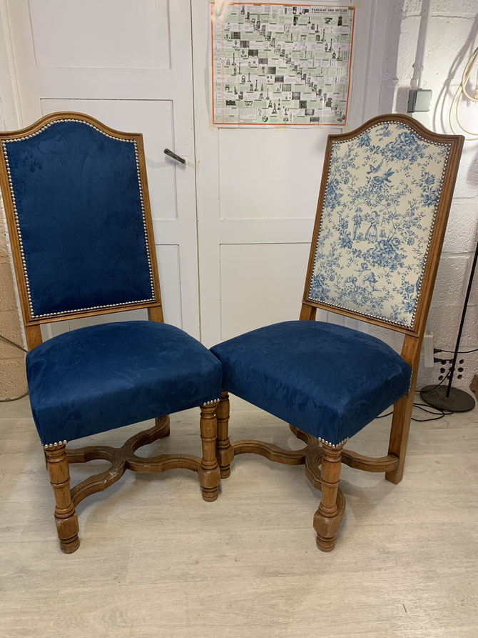 Série de 6 chaises de salle à manger, Toile de Jouy Casal