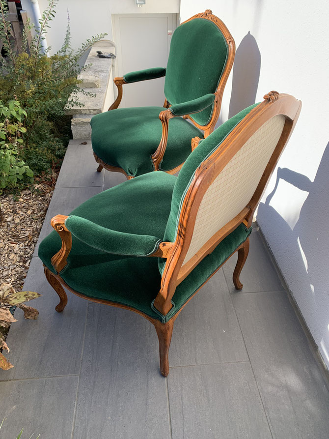 Très jolies Bergères Louis XV, tissu Edmond Petit