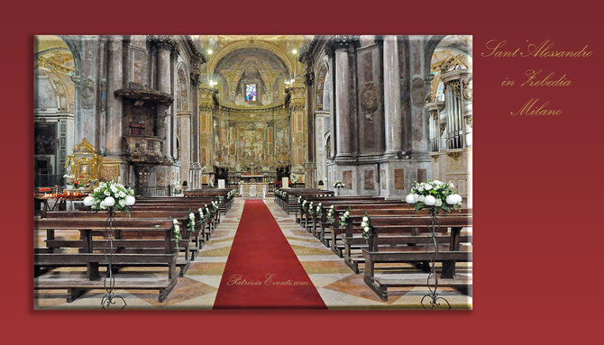 Sant'Alessandro in Zebedia - Milano - Church Wedding Setup by PatriziaEventi.com