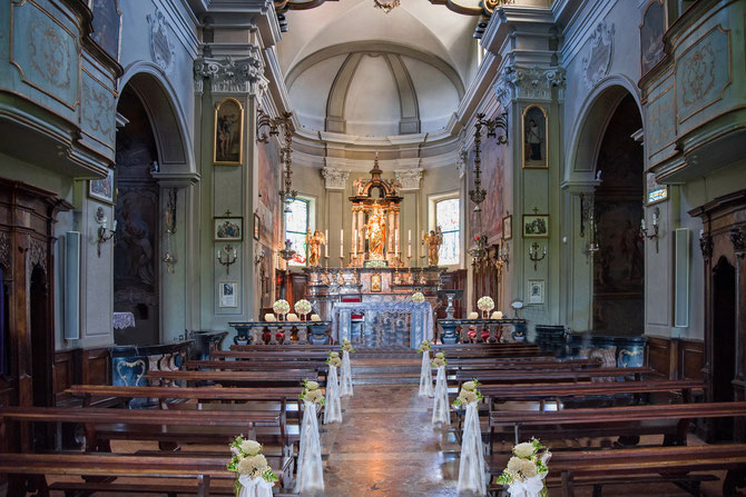 Progetto allestimento Matrimonio Santuario Madonna del Carmelo - Montevecchia (LC)