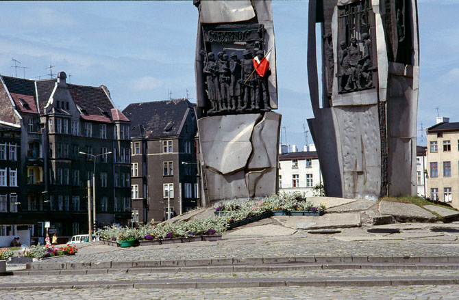 Platz mit dem Solidarnosć-Denkmal in Danzig