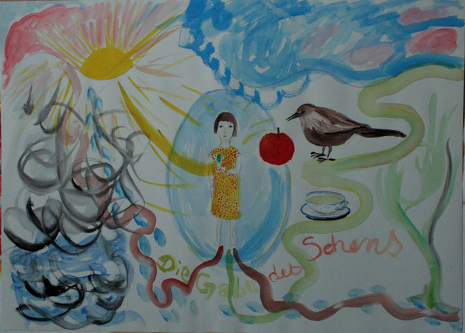 Die Gabe des Sehens, KayUte Delphine Kühn, 2014, Aquarell auf Karton,50x70cm