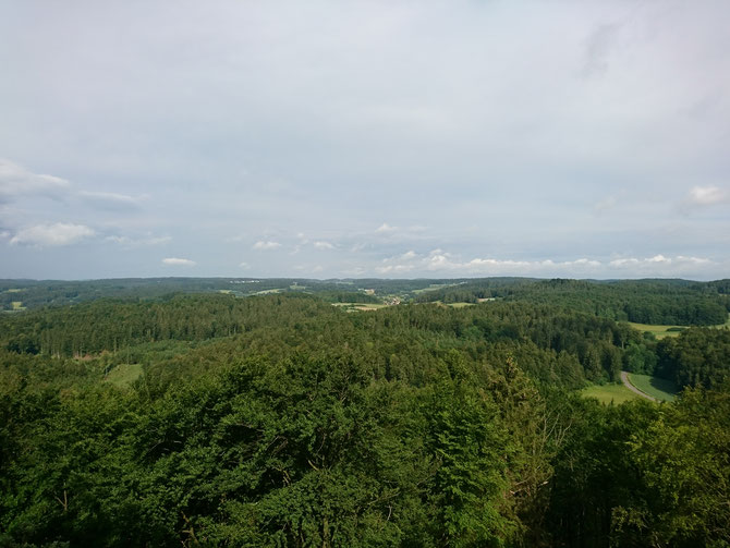 Blick von der Burgruine Leienfels auf dem Schlossberg