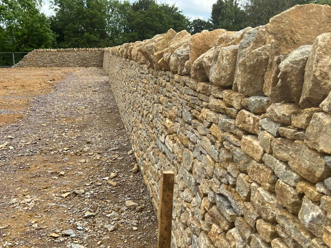 Drystone wall under construction