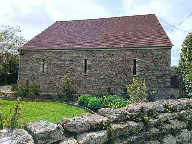 Barn made of natural building stone