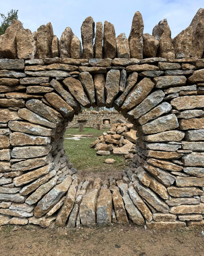 Drystone walling stone at the Newt