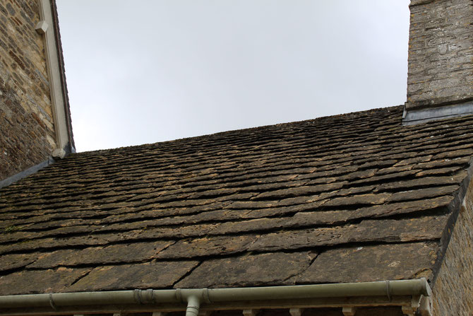Stone tile roof