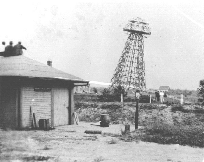 A second view of the tower after the first demolition attempt.