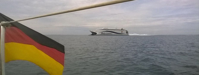 Auf dem Weg nach Ebeltoft- High Speed Ferry der Mols Linien