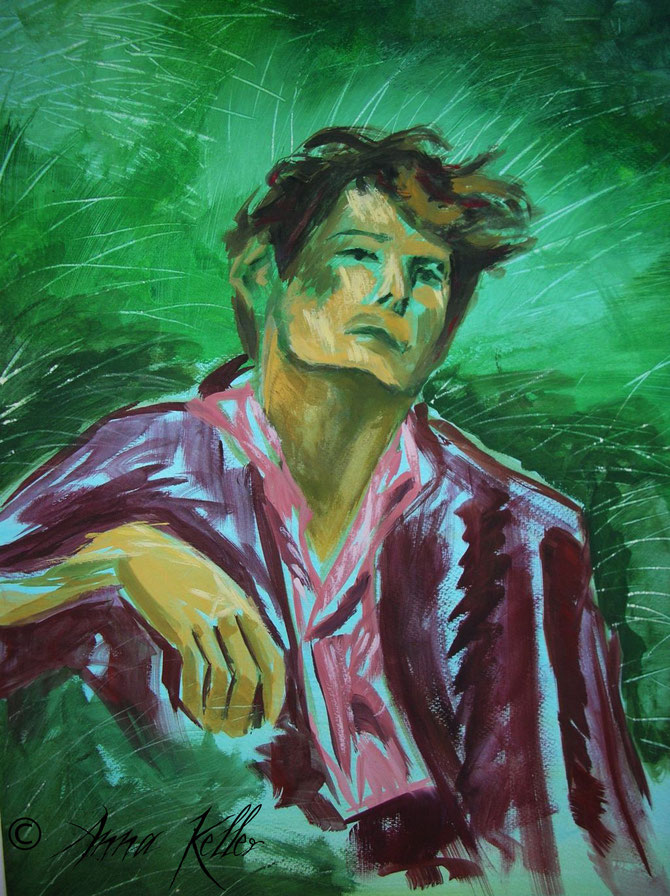Christopher Reeve, Anna Keller, Painting, Malerei, Portrait, Porträt, Art, Kunst